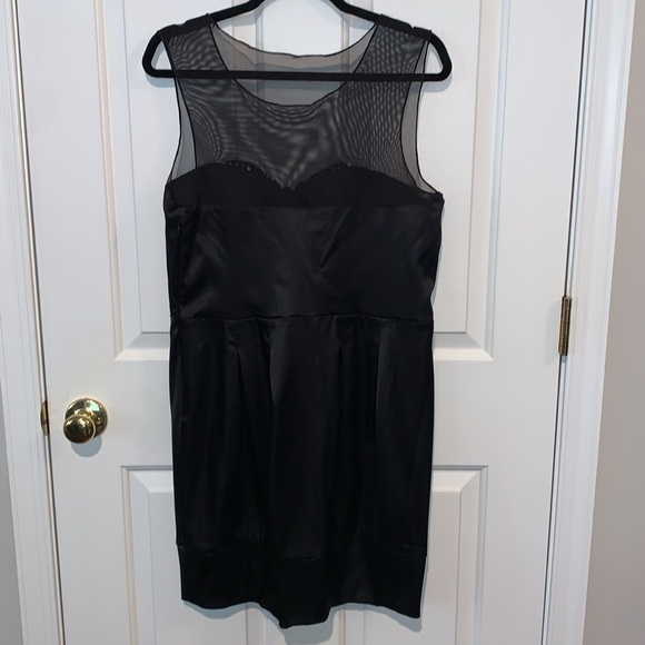 Bisou Bisou Michele Bohbot Black Mini Bodycon Semi Sheer Butterfly Sequins Sz 14 - Picture 4 of 11